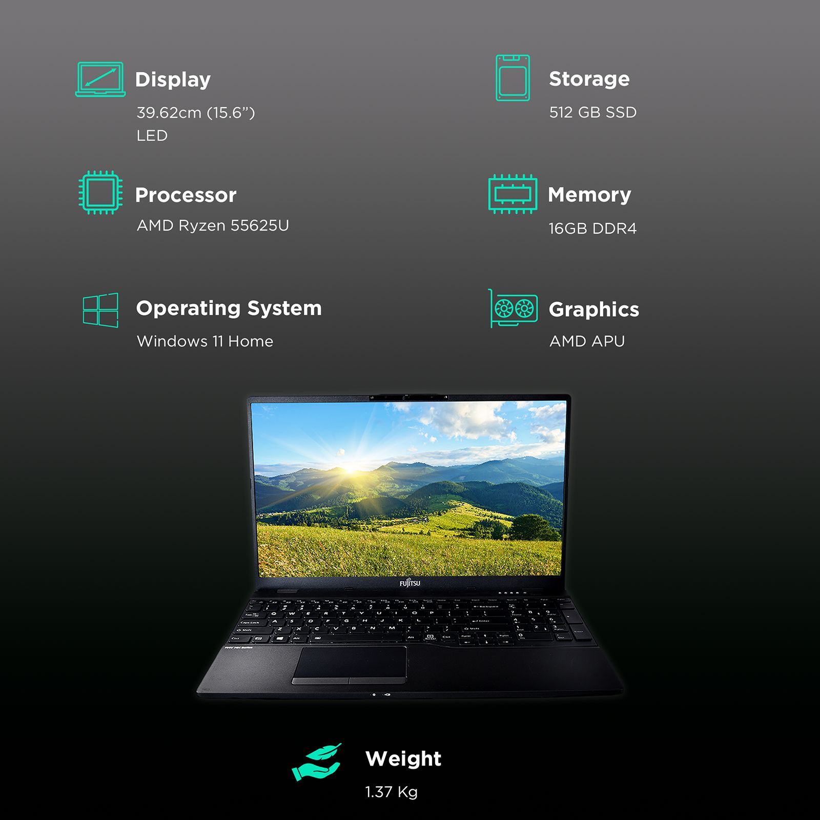 Buy Fujitsu FMV MH AMD Ryzen 5 Zen 3 (15.6 inch, 16GB, 512GB